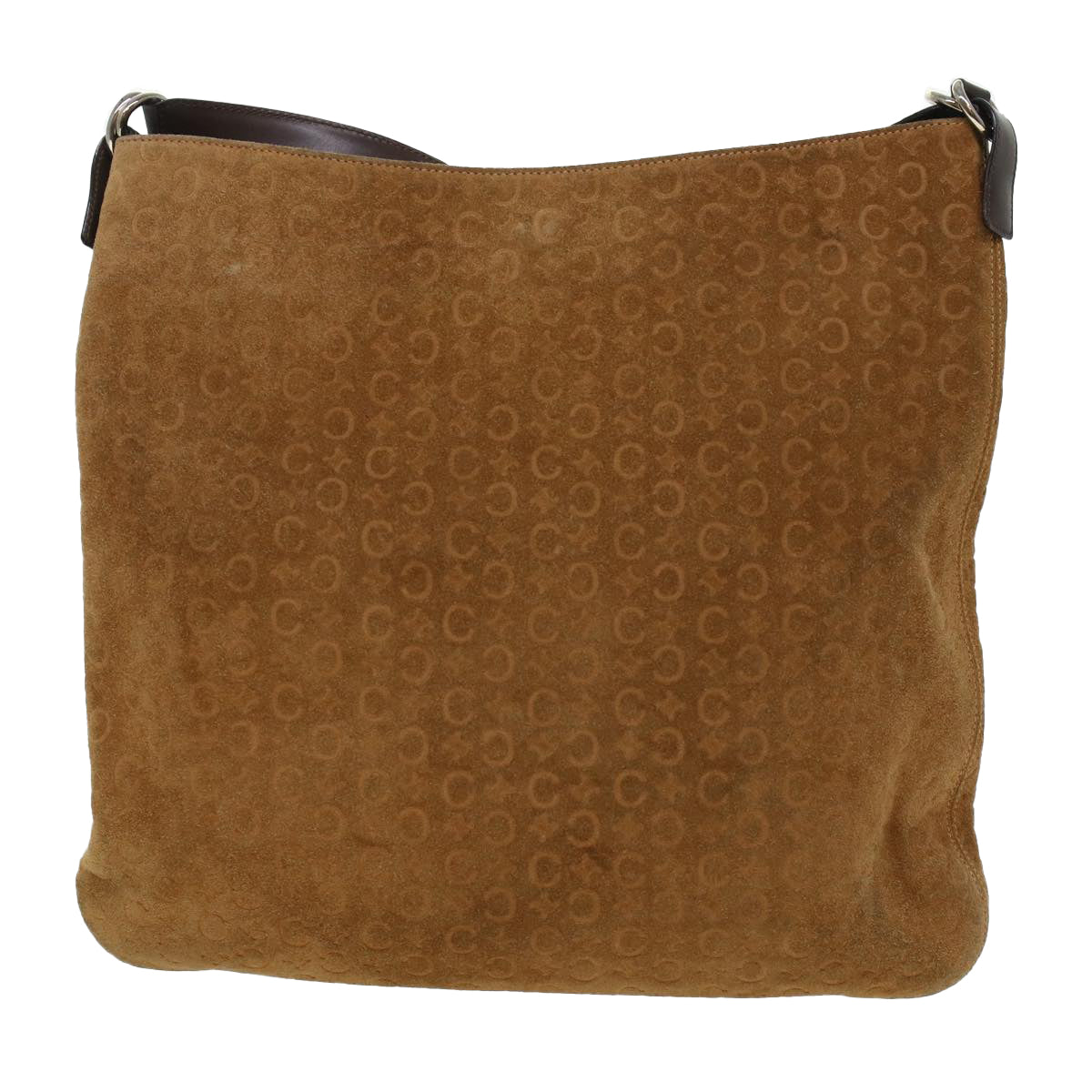CELINE Macadam Canvas Shoulder Bag Suede PVC Leather 2Set Brown  6014