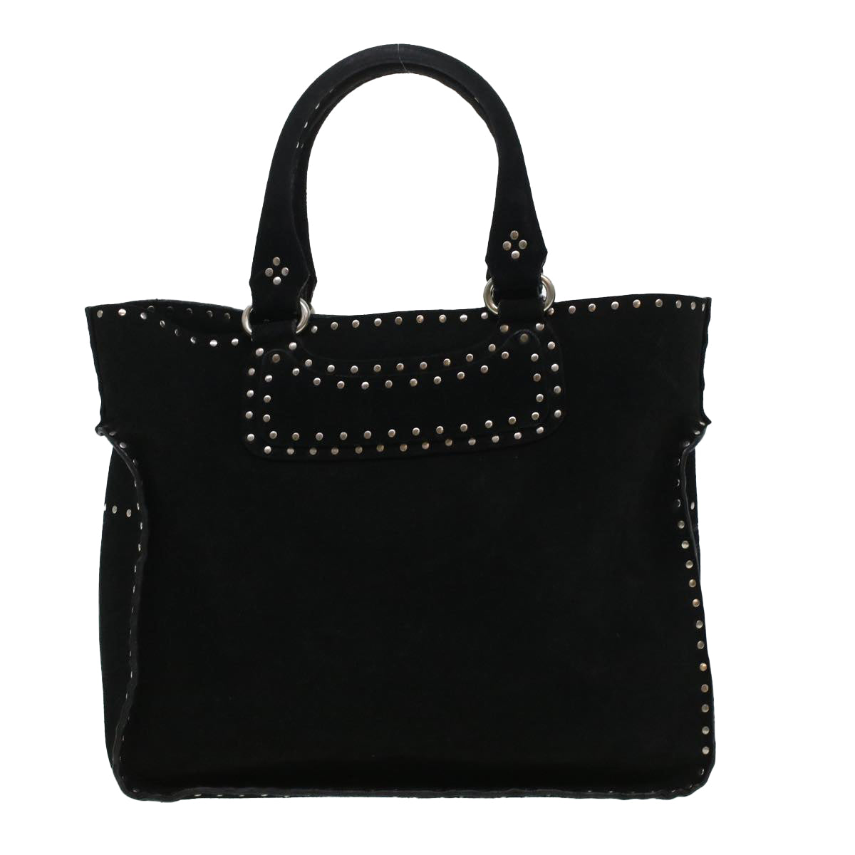 CELINE Hand Bag Suede Black  6034