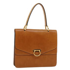 CELINE Hand Bag Leather Brown  6244