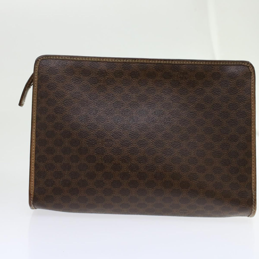 CELINE Cartier Macadam Canvas Clutch Bag Leather 3Set Wine Red Brown  6276