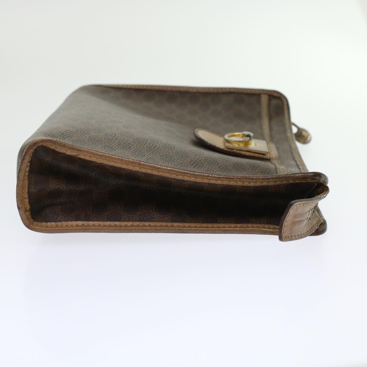 CELINE Cartier Macadam Canvas Clutch Bag Leather 3Set Wine Red Brown  6276