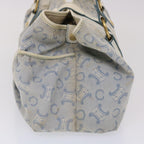 CELINE Paris Macadam Shoulder Bag Canvas Blue Whe  6303