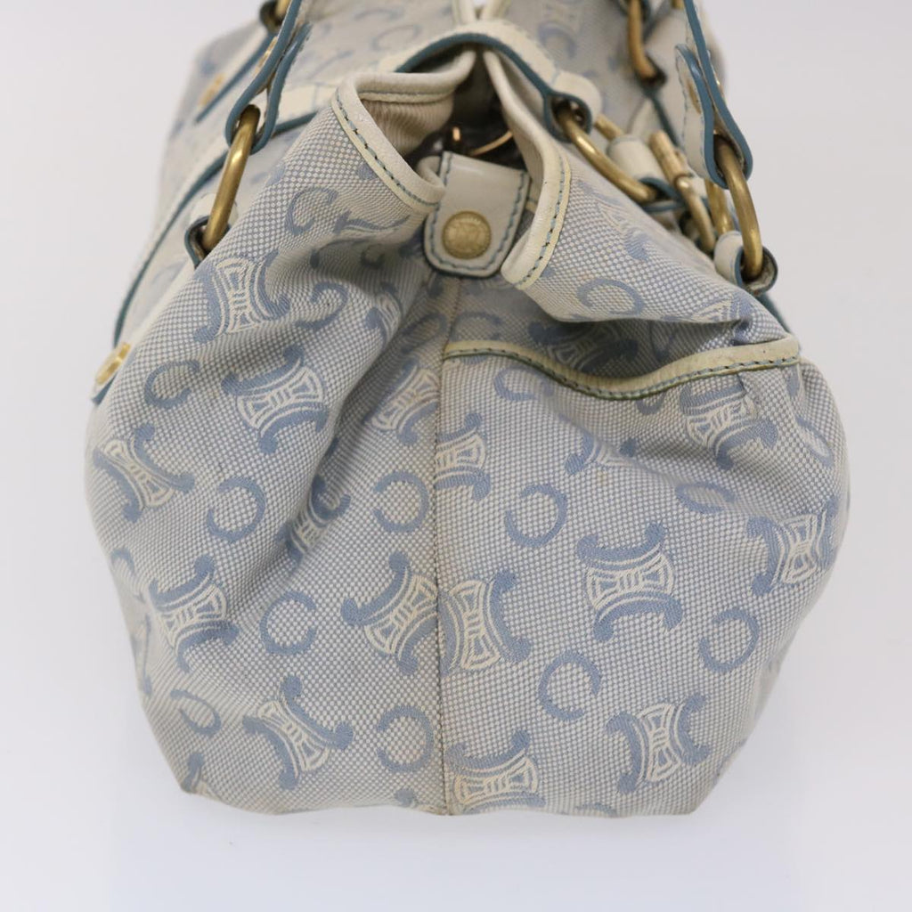 CELINE Paris Macadam Shoulder Bag Canvas Blue Whe  6303