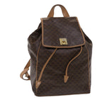 CELINE Macadam Canvas Backpack PVC Leather Brown  6391