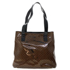 CELINE Macadam Canvas Pouch Shoulder Bag Enamel 3Set Black Brown  6451