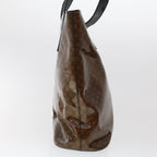 CELINE Macadam Canvas Pouch Shoulder Bag Enamel 3Set Black Brown  6451