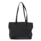 CELINE C Macadam Canvas Tote Bag Leather Black  6508