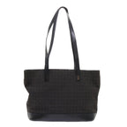 CELINE C Macadam Canvas Tote Bag Leather Black  6508