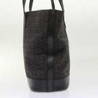 CELINE C Macadam Canvas Tote Bag Leather Black  6508