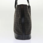 CELINE C Macadam Canvas Tote Bag Leather Black  6508