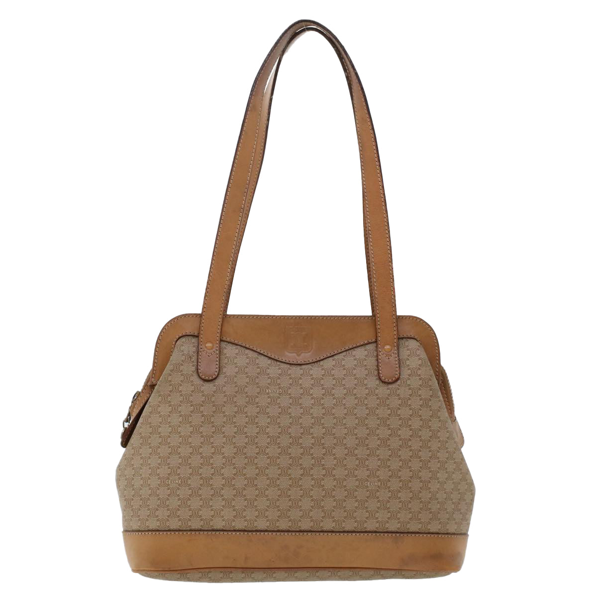 CELINE Macadam Canvas Pouch Shoulder Bag 2Set Beige  6571