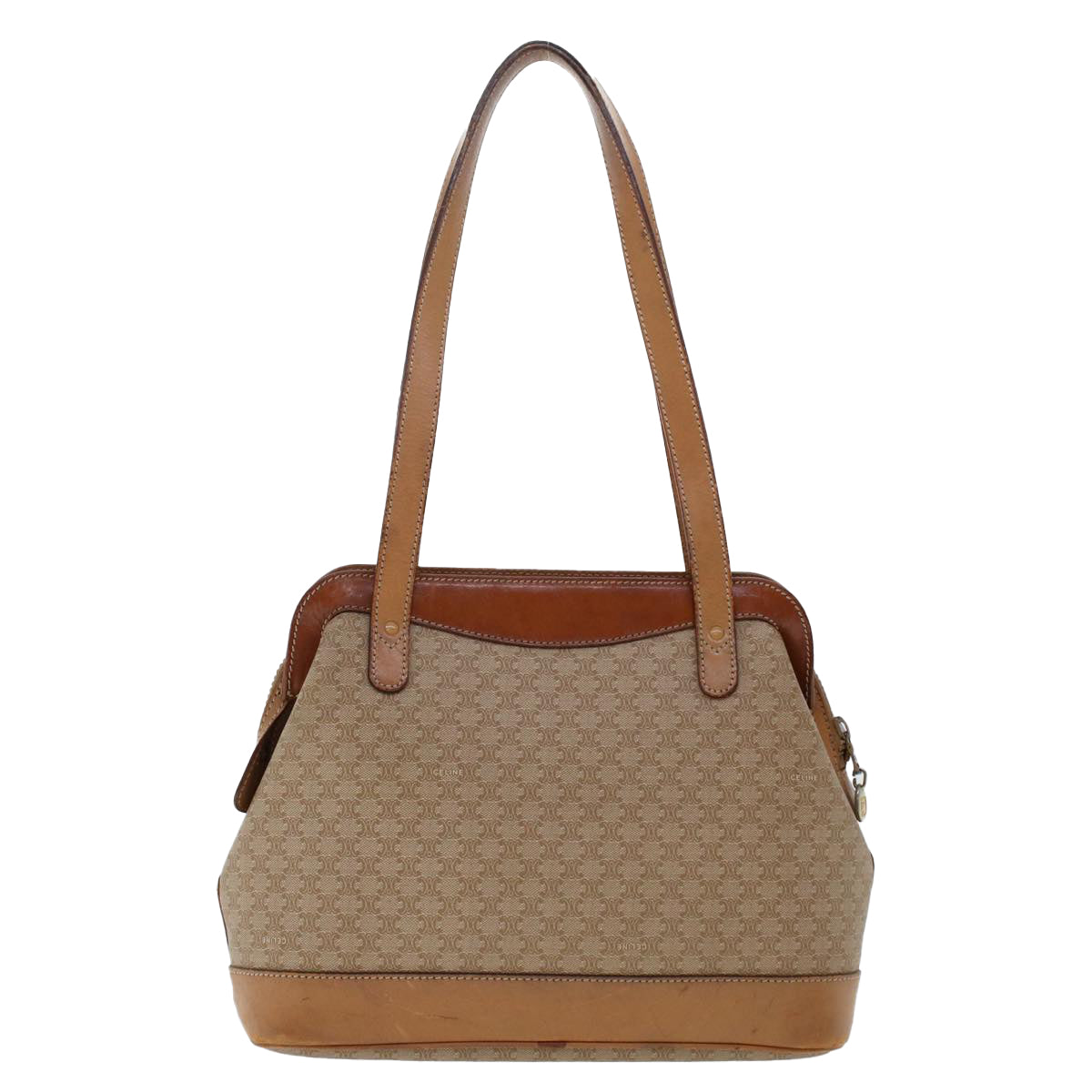 CELINE Macadam Canvas Pouch Shoulder Bag 2Set Beige  6571