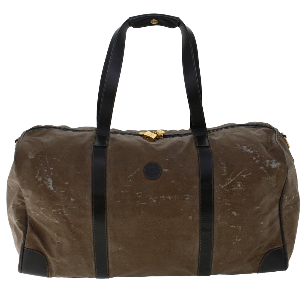 FENDI Hand Bag Boston Bag Leather 2Set Brown White  bs6797