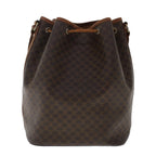 CELINE Macadam Canvas Shoulder Bag PVC Leather Brown  6871