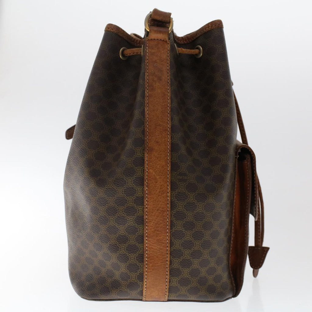 CELINE Macadam Canvas Shoulder Bag PVC Leather Brown  6871