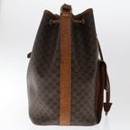 CELINE Macadam Canvas Shoulder Bag PVC Leather Brown  6871