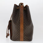 CELINE Macadam Canvas Shoulder Bag PVC Leather Brown  6871