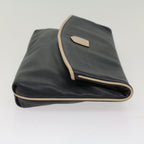 CELINE Clutch Bag Leather Navy  6874