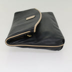 CELINE Clutch Bag Leather Navy  6874