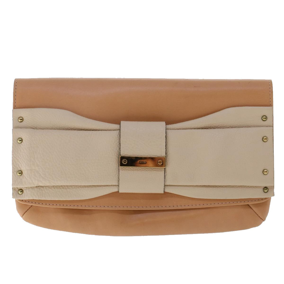 Chloe Wallet Leather 4Set Beige Brown bs7056