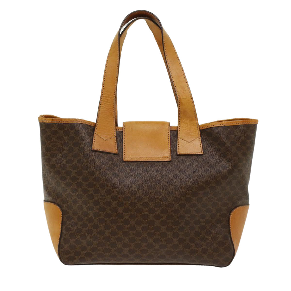 CELINE Macadam Canvas Shoulder Bag PVC Leather Brown  7113