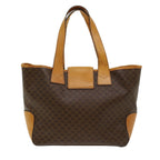 CELINE Macadam Canvas Shoulder Bag PVC Leather Brown  7113