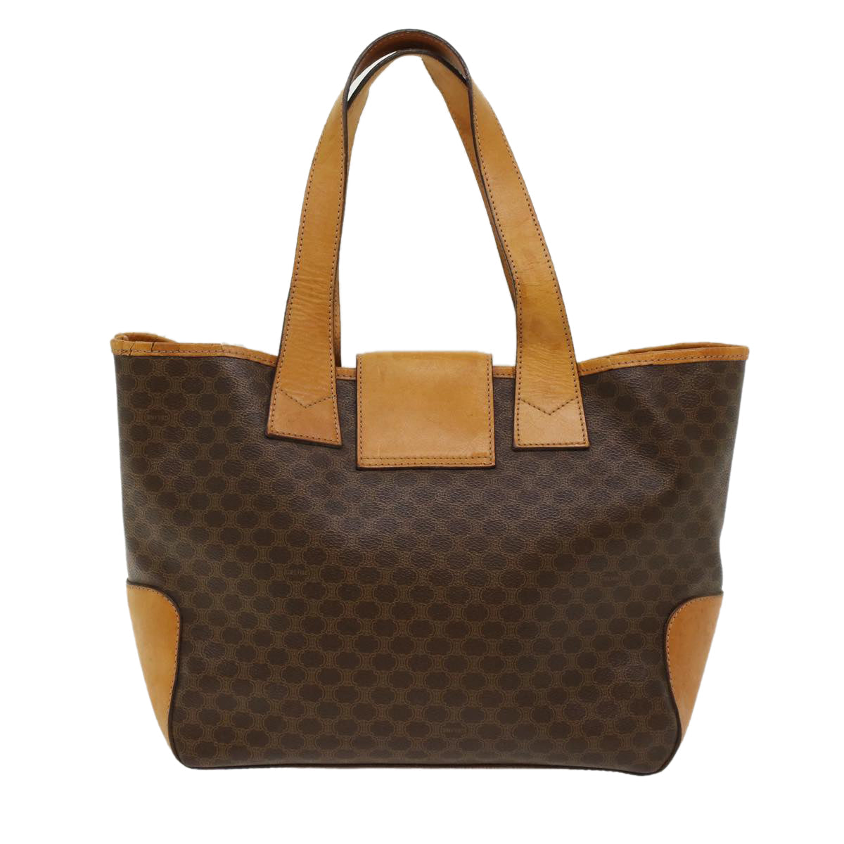 CELINE Macadam Canvas Shoulder Bag PVC Leather Brown  7113
