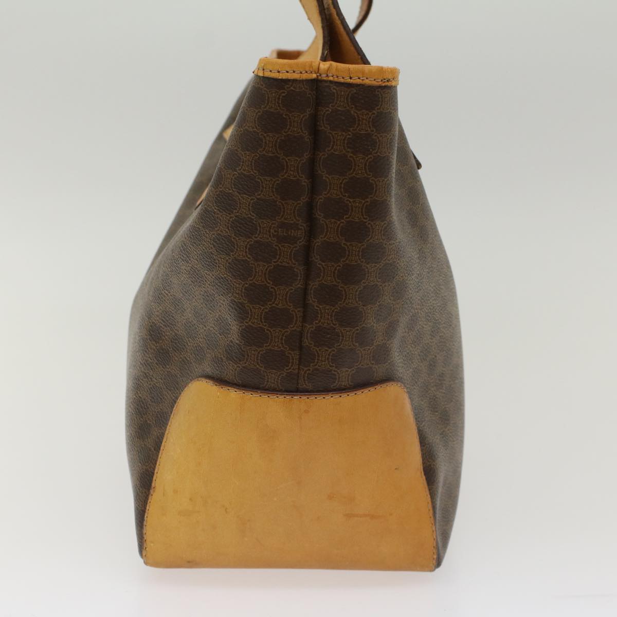 CELINE Macadam Canvas Shoulder Bag PVC Leather Brown  7113