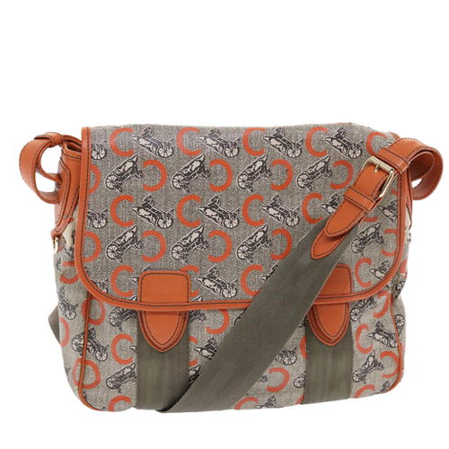 CELINE C Macadam Canvas Shoulder Bag Gray  7140