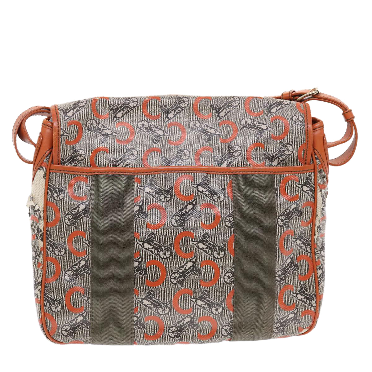 CELINE C Macadam Canvas Shoulder Bag Gray  7140