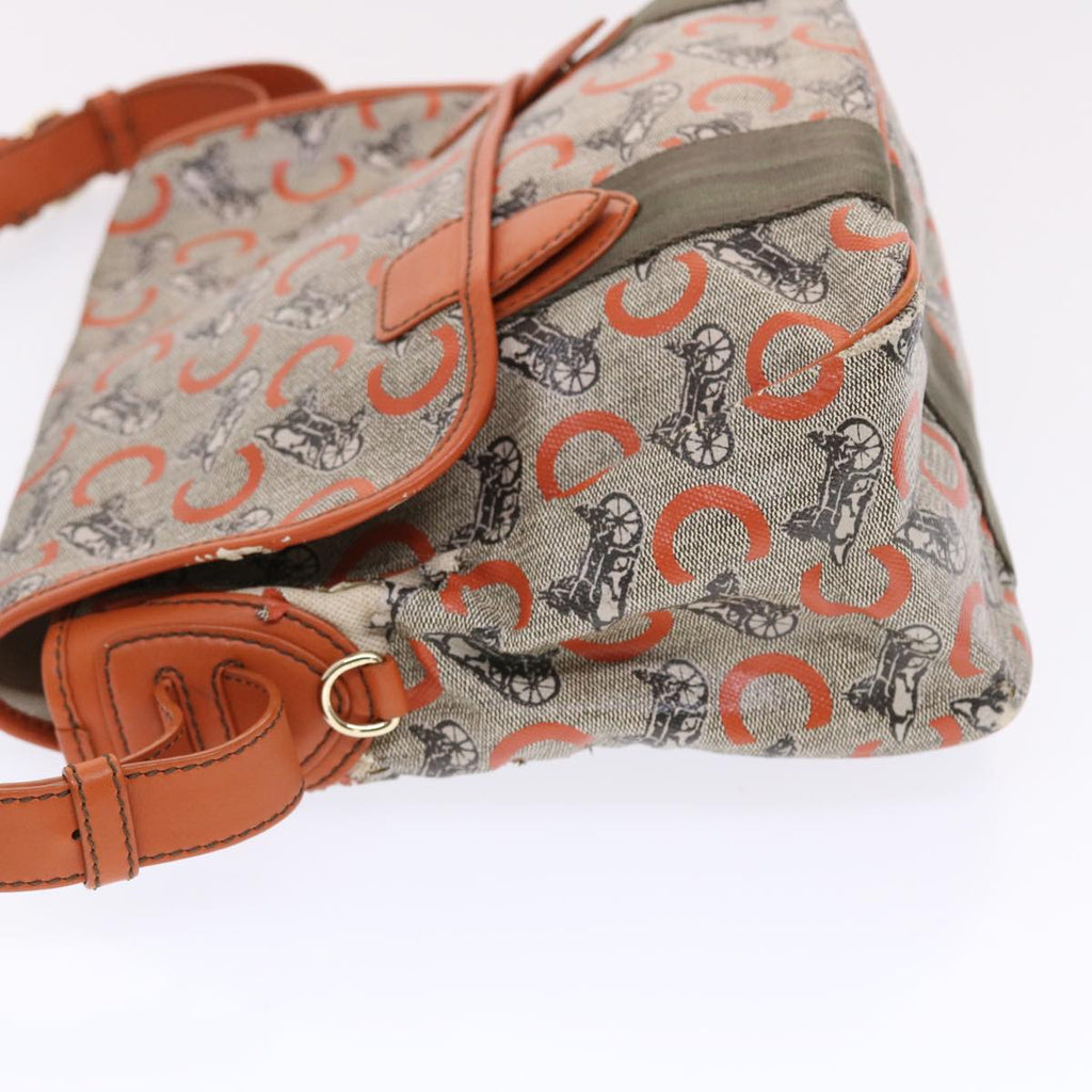 CELINE C Macadam Canvas Shoulder Bag Gray  7140