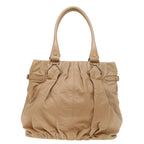 CELINE Shoulder Bag Leather Beige  7176