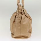 CELINE Shoulder Bag Leather Beige  7176