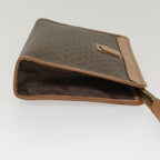 CELINE Macadam Canvas Clutch Bag PVC Leather Beige Brown  7212