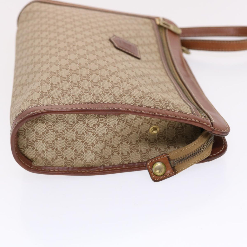 CELINE Macadam Canvas Clutch Bag PVC Leather Beige Brown  7213