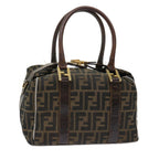 FENDI Zucca Canvas Hand Bag Black Brown  bs7220