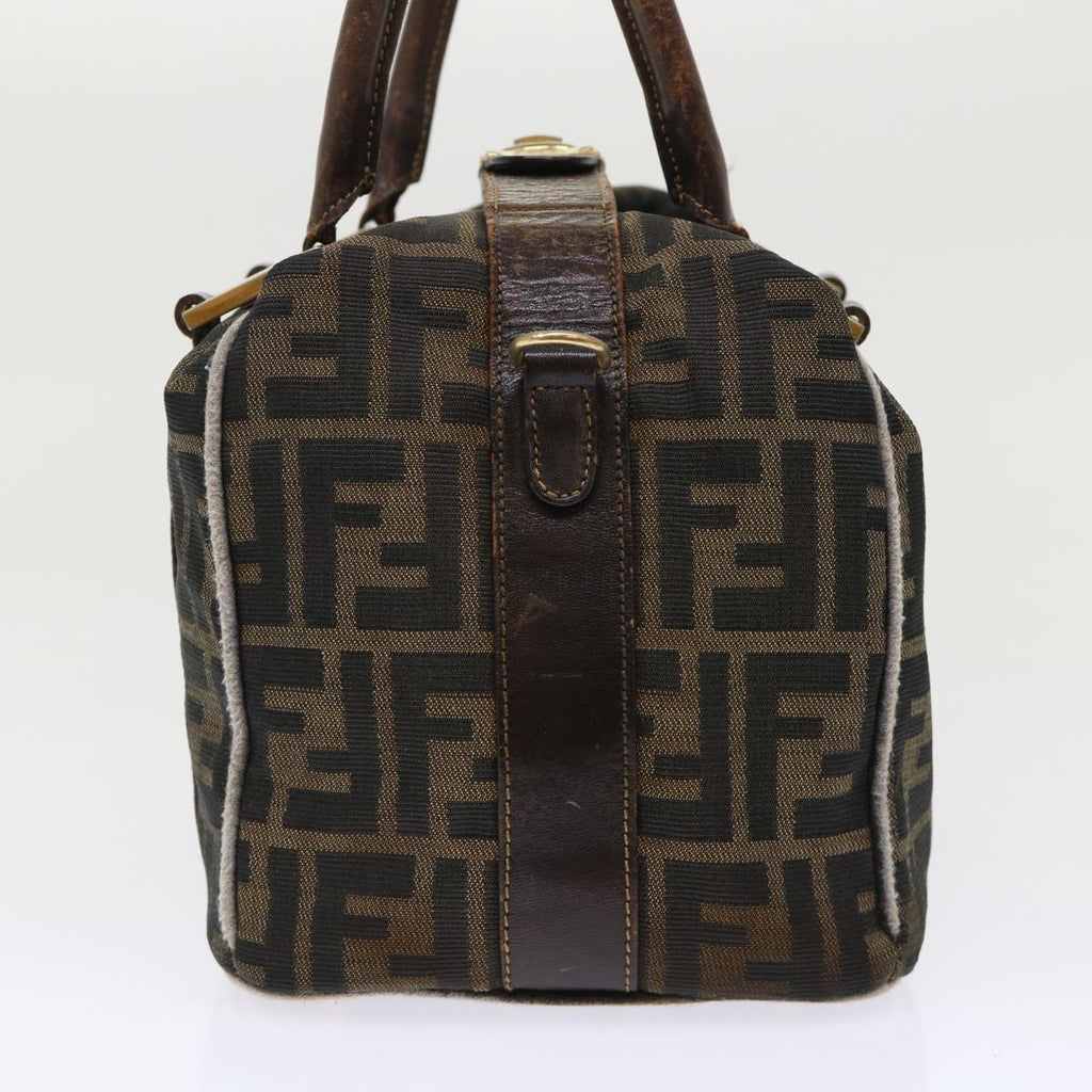 FENDI Zucca Canvas Hand Bag Black Brown  bs7220