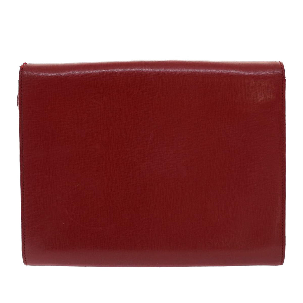 CHRISTIAN DIOR Pouch Shoulder Bag Leather 2Set Red Black Auth bs7409