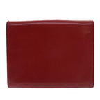 CHRISTIAN DIOR Pouch Shoulder Bag Leather 2Set Red Black Auth bs7409