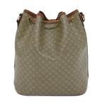 CELINE Macadam Canvas Shoulder Bag PVC Leather Beige Brown  7489