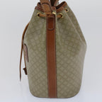 CELINE Macadam Canvas Shoulder Bag PVC Leather Beige Brown  7489