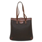 CELINE Macadam Canvas Shoulder Bag PVC Leather Brown  7491