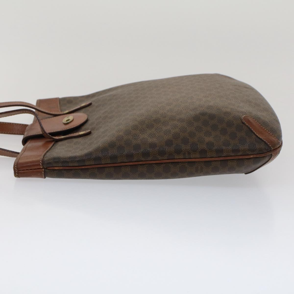 CELINE Macadam Canvas Shoulder Bag PVC Leather Brown  7491