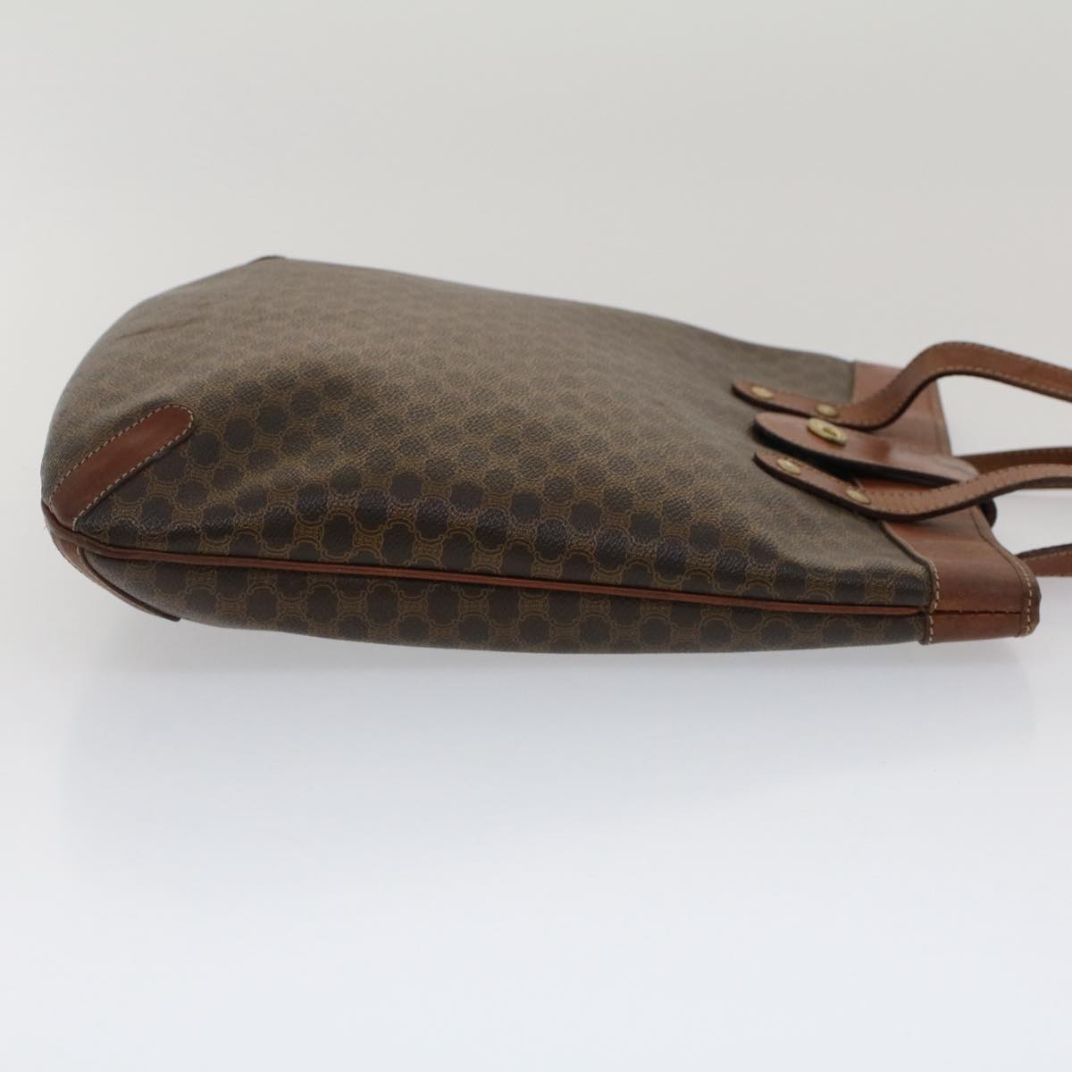CELINE Macadam Canvas Shoulder Bag PVC Leather Brown  7491