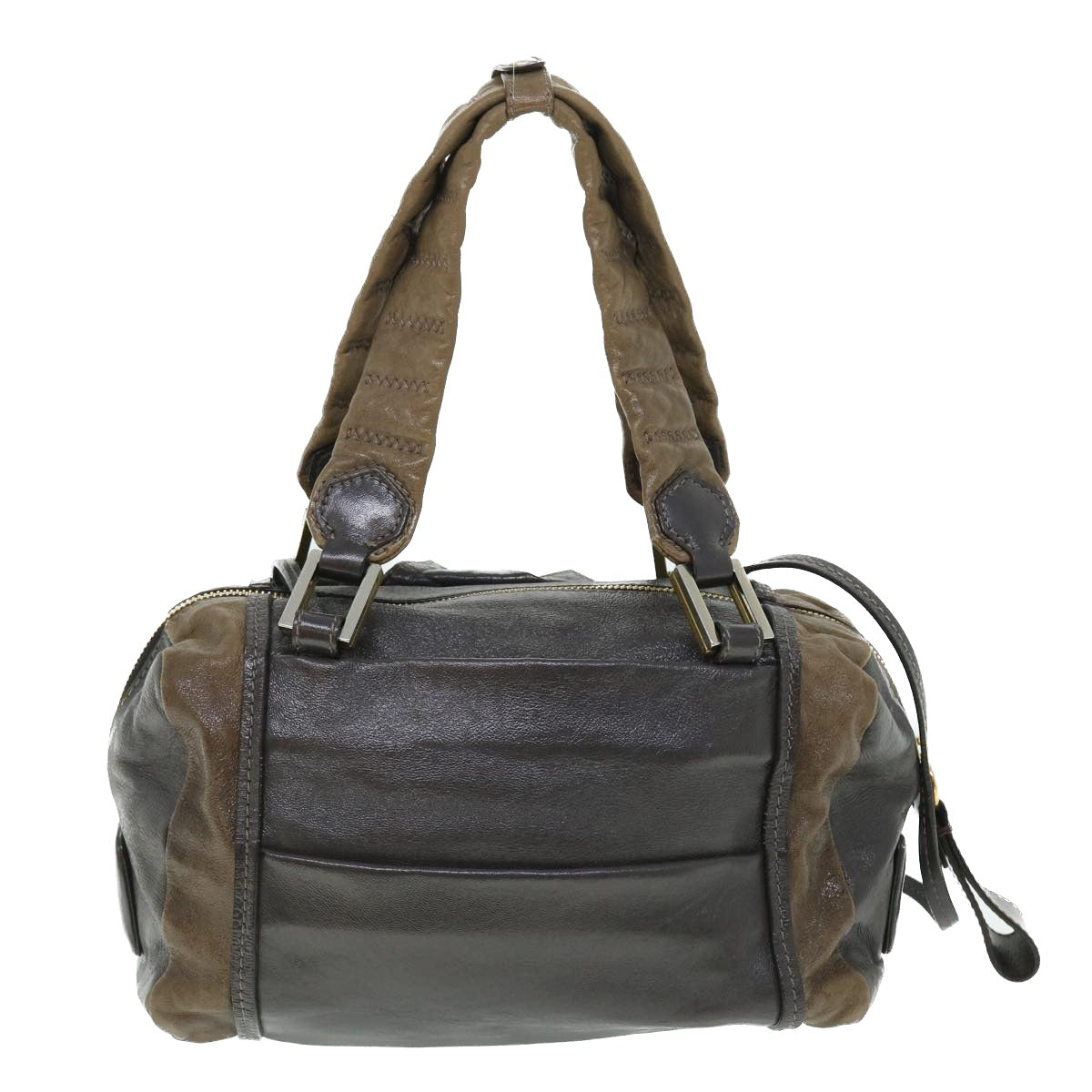 Chloe Shoulder Bag Leather 2way Gray Brown bs7495