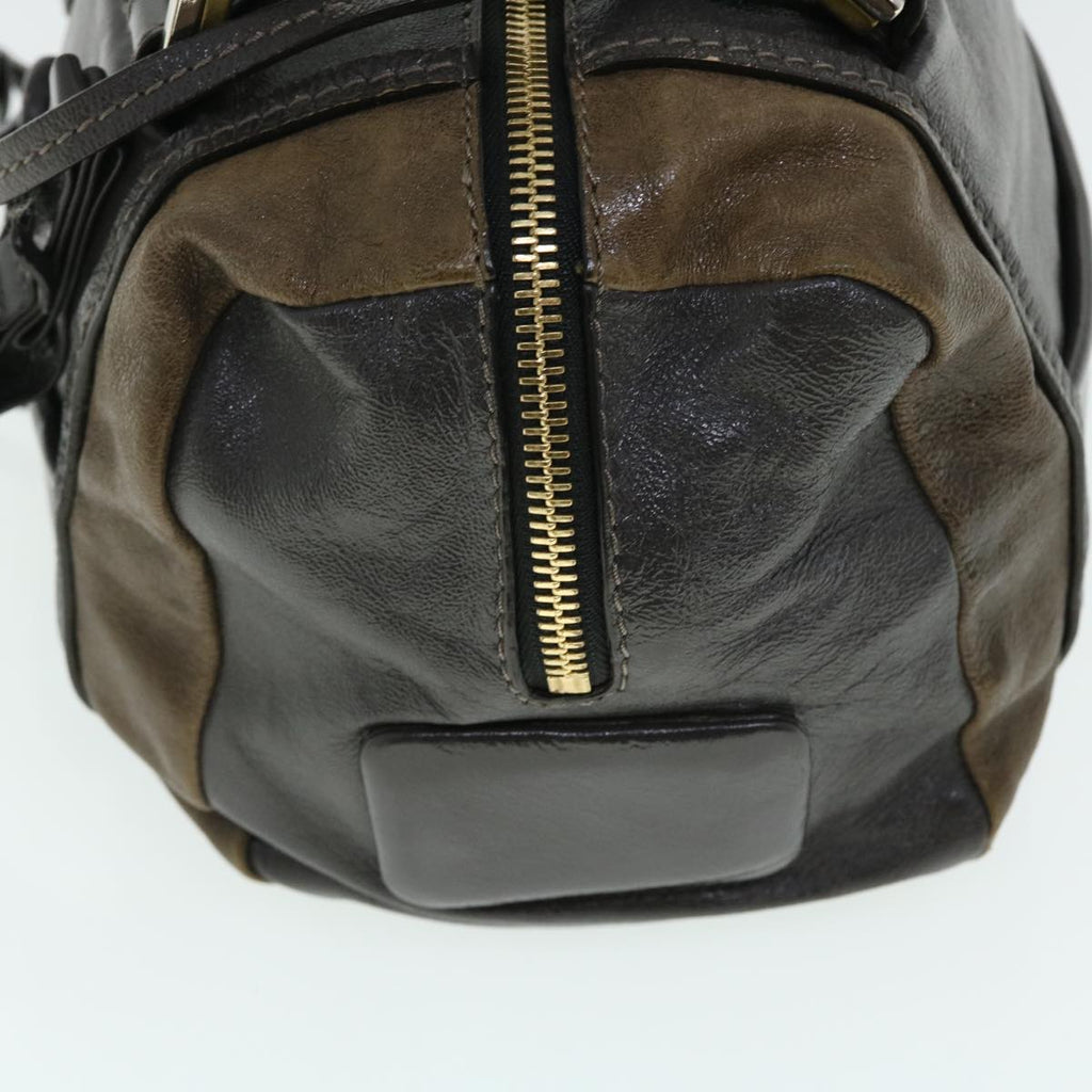 Chloe Shoulder Bag Leather 2way Gray Brown bs7495