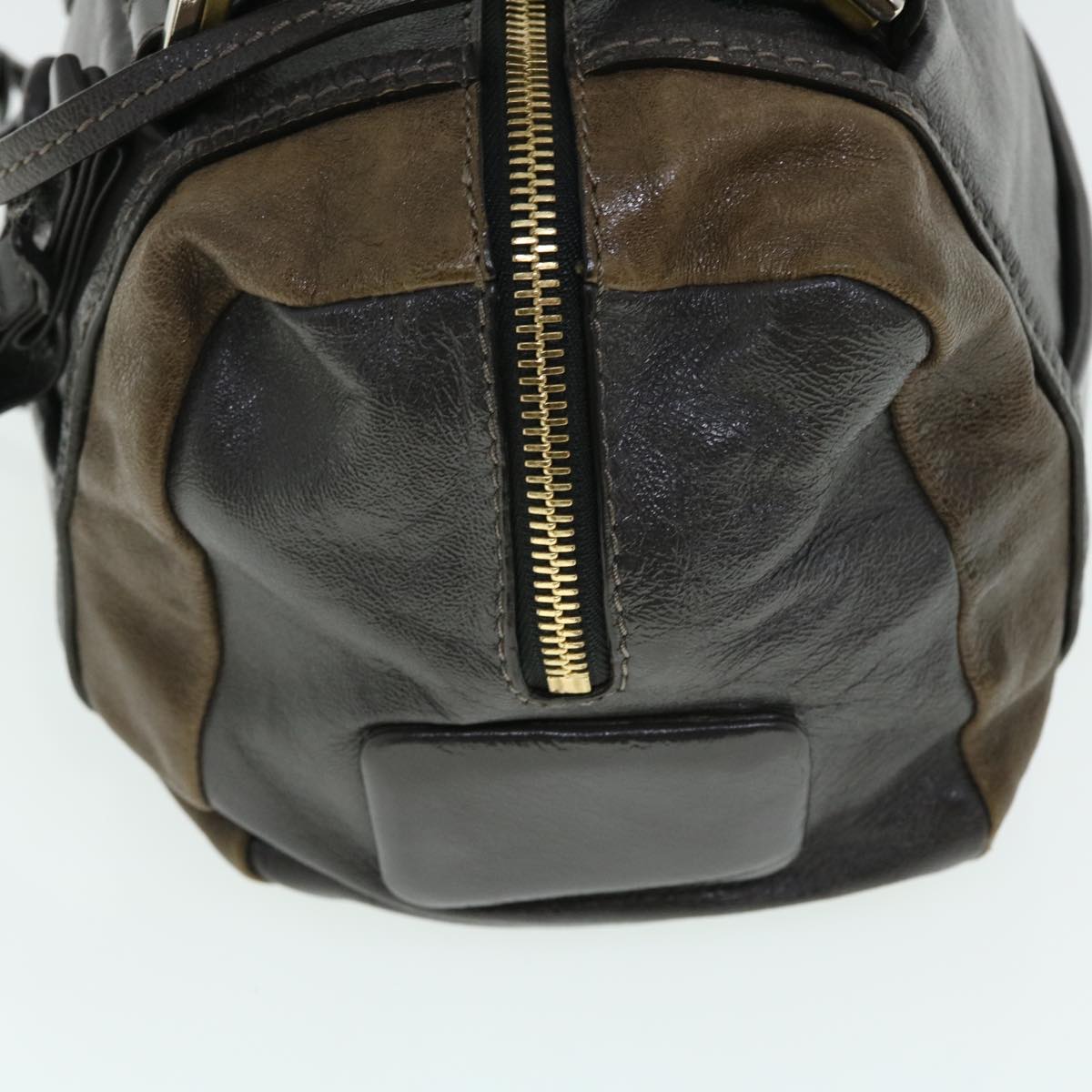 Chloe Shoulder Bag Leather 2way Gray Brown bs7495