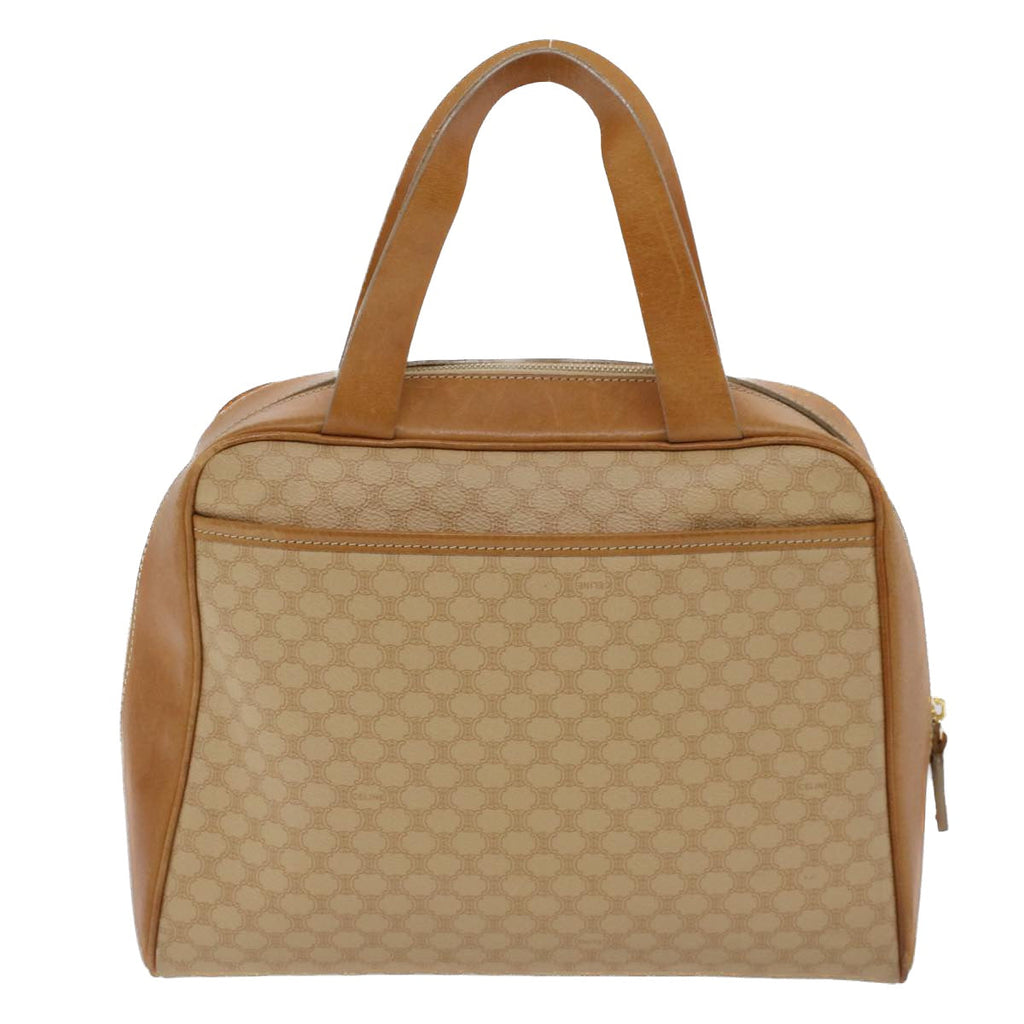 CELINE Macadam Canvas Hand Bag PVC Leather 2Set Beige Brown  7502