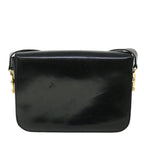 CELINE Shoulder Bag Leather Black  7529