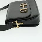CELINE Shoulder Bag Leather Black  7529